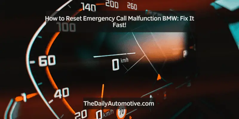 How to Reset Emergency Call Malfunction BMW