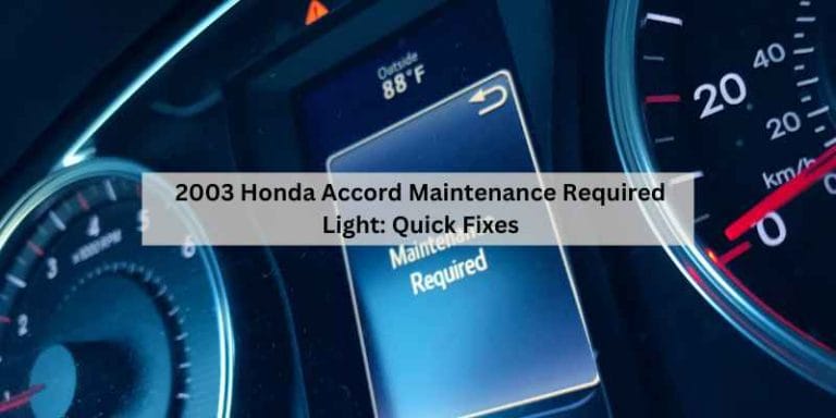 2003 Honda Accord Maintenance Required Light