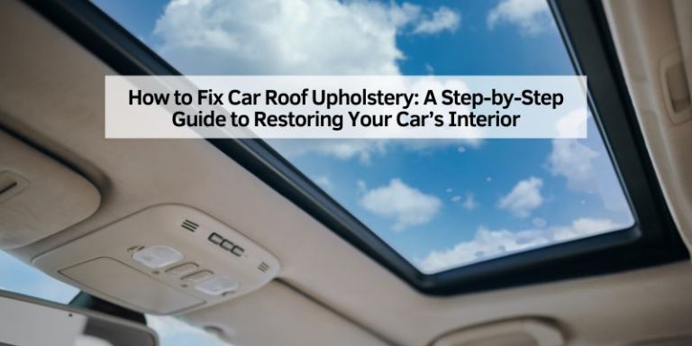 How to Fix Car Roof Upholstery