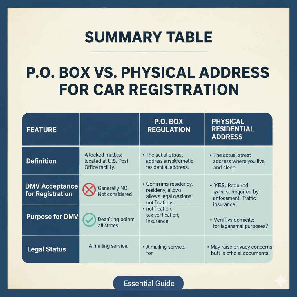 P.O. Box vs. Physical Address for Car Registration