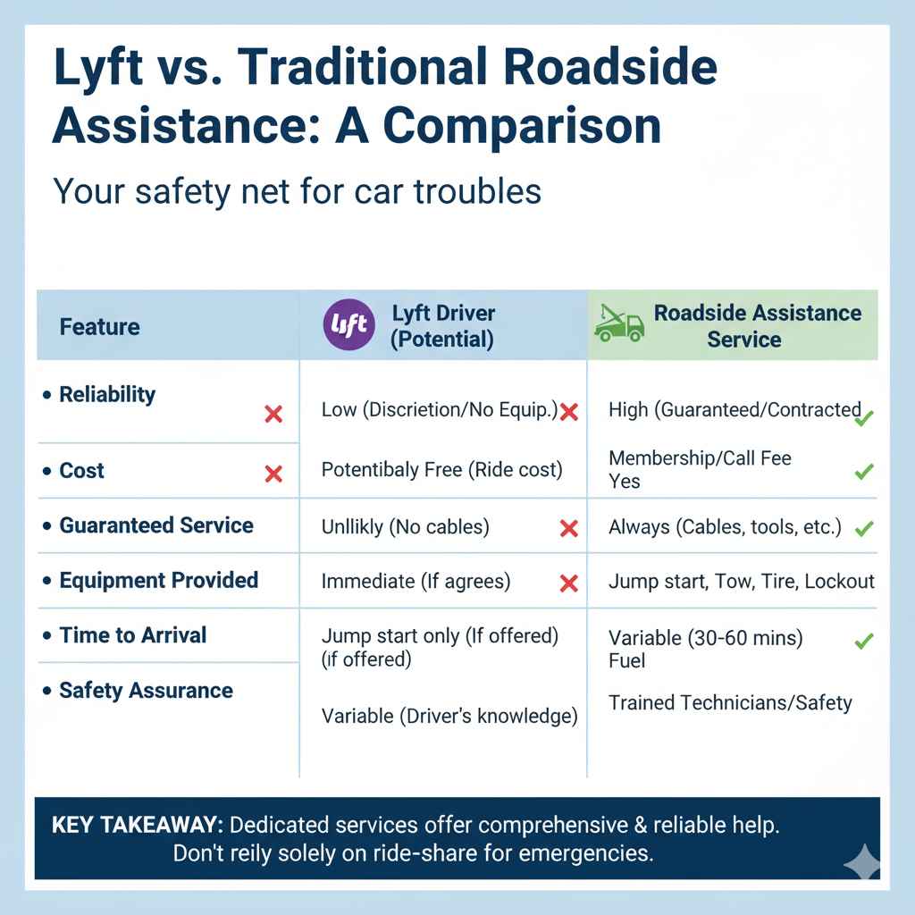 Lyft vs. Traditional Roadside Assistance: A Comparison