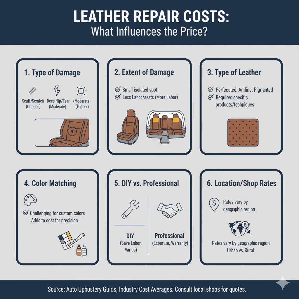Understanding the Factors That Influence Leather Seat Repair Costs