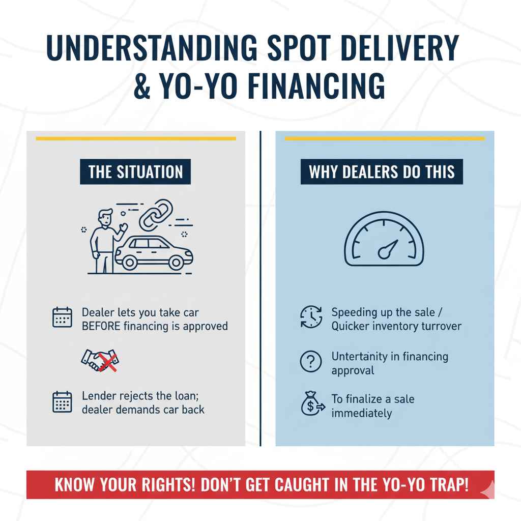 Understanding the "Spot Delivery" or "Yo-Yo Financing" Situation