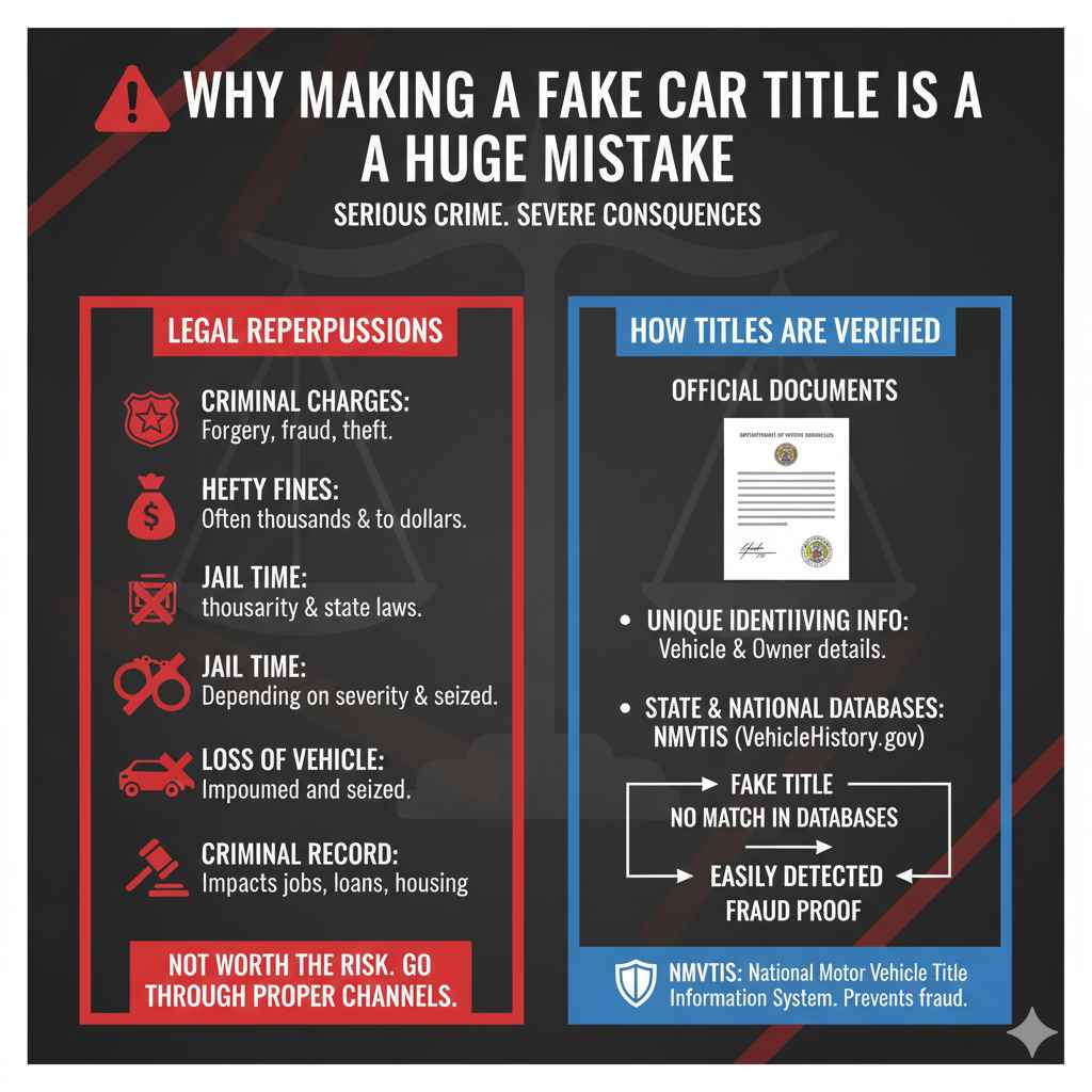 Why Making a Fake Car Title is a Huge Mistake