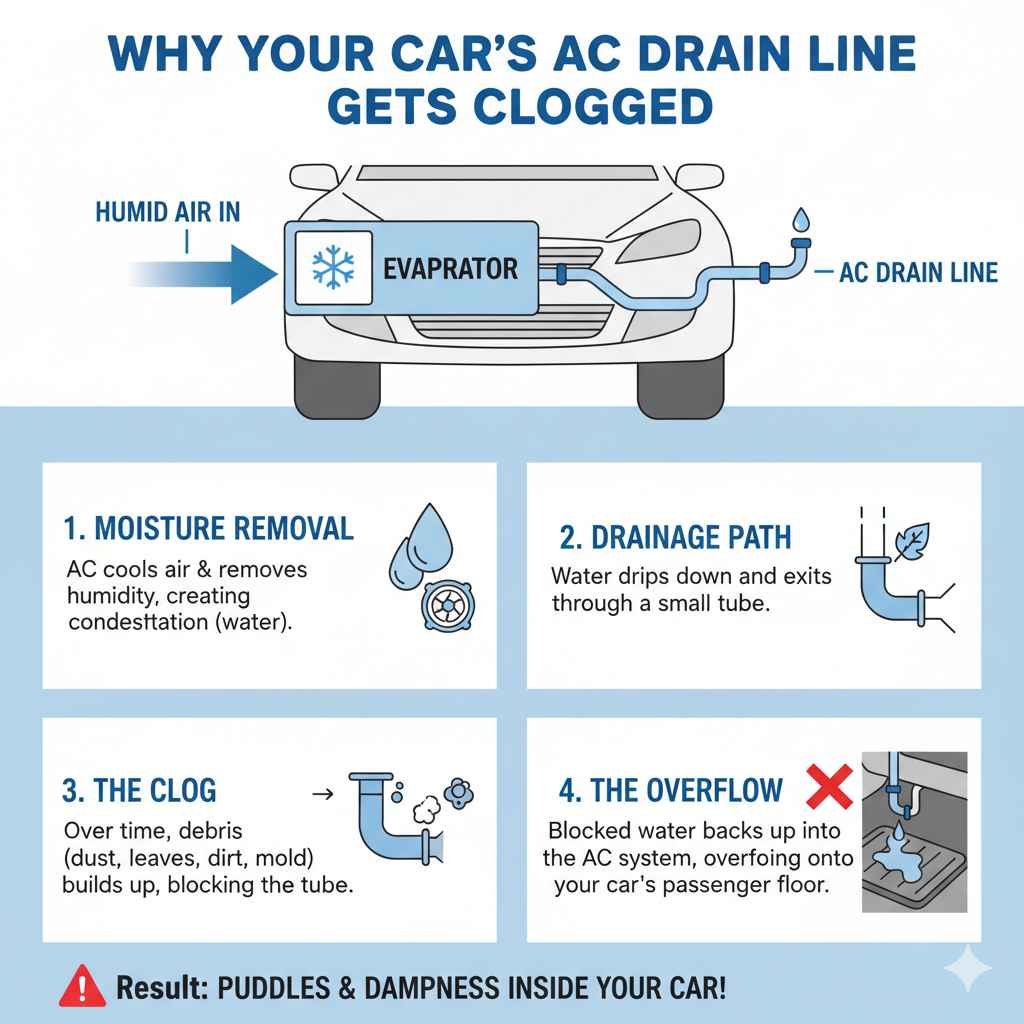 Why Your Car's AC Drain Line Gets Clogged