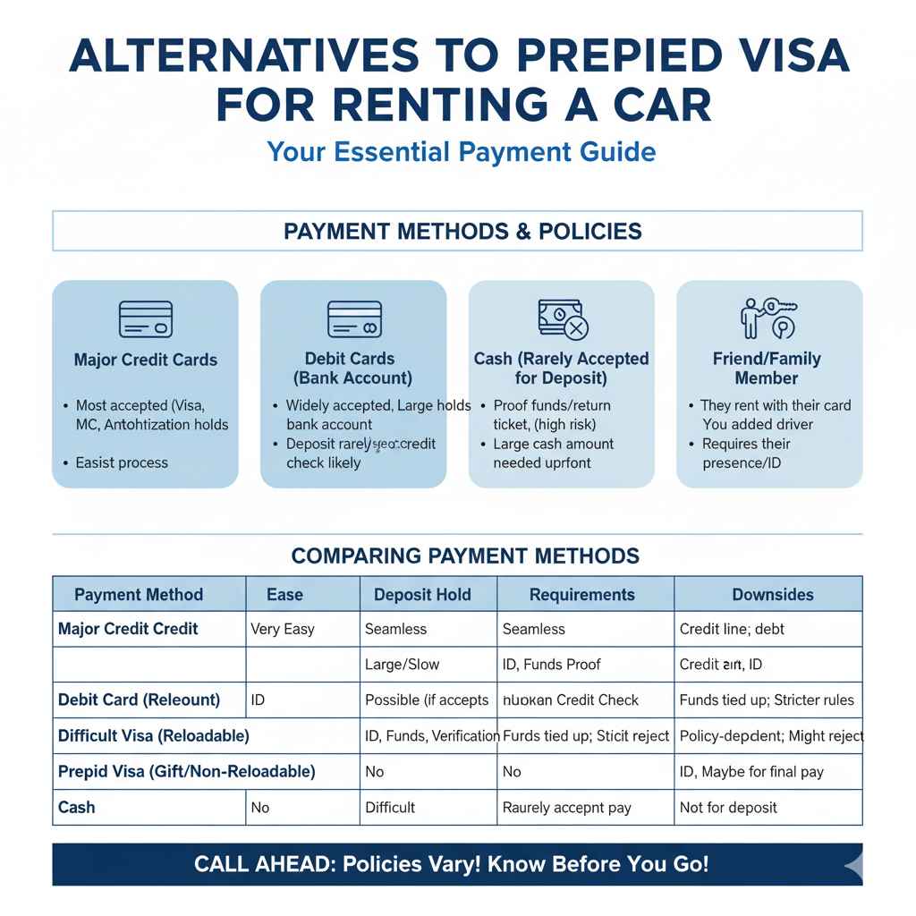 Alternatives to Prepaid Visa for Renting a Car