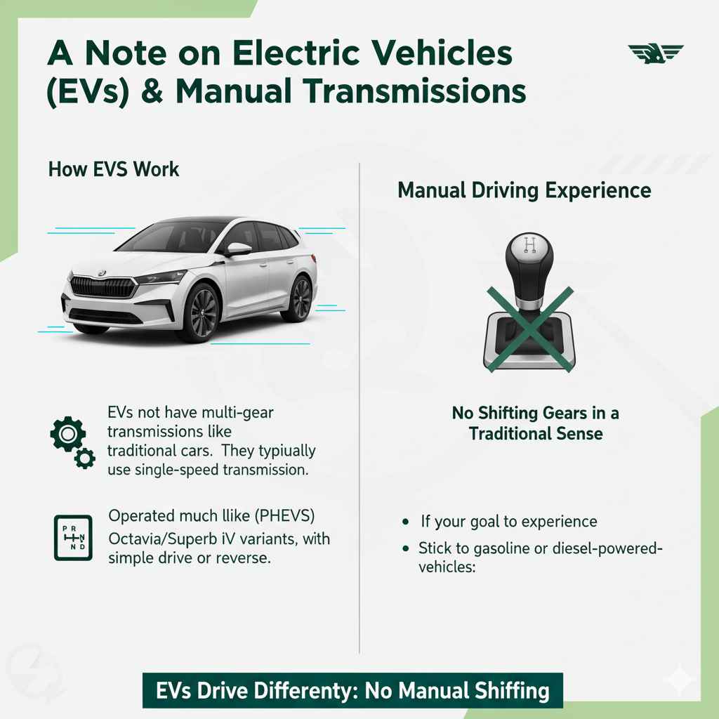 A Note on Electric Vehicles (EVs) and Manual Transmissions